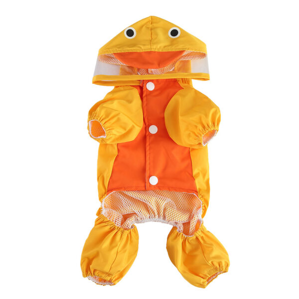 Popular Pet Four Legged Raincoat Puppy Reflective Dog Raincoat with Waist and Tail (Duck Style) - Image 3