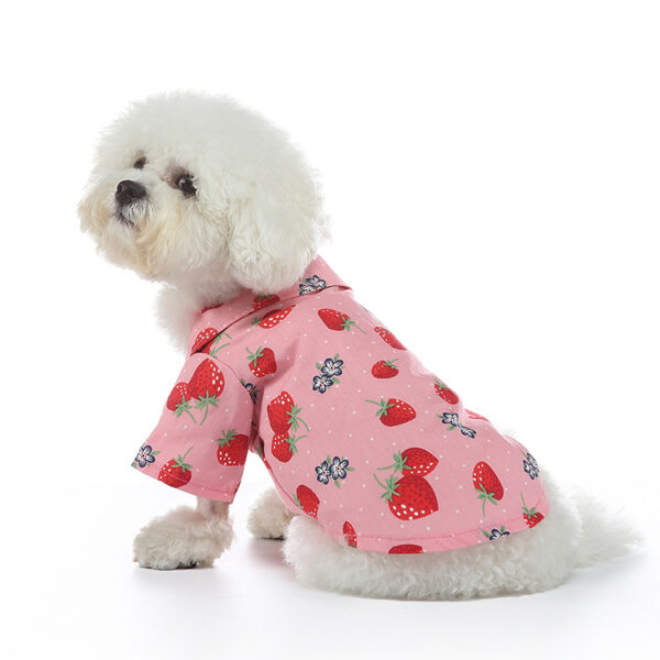 Casual Breathable Thin Pet Puppy Clothes Spring and Summer Fruit Style Twisted Button Shirt Pet Clothing - Image 3