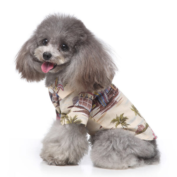 Hawaiian Beach Print Puppy Shirt Pet Clothes Spring/Summer Dog Clothing - Image 2