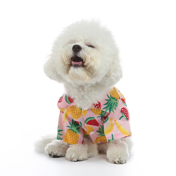 Casual Breathable Thin Pet Puppy Clothes Spring and Summer Fruit Style Twisted Button Shirt Pet Clothing - Image 2