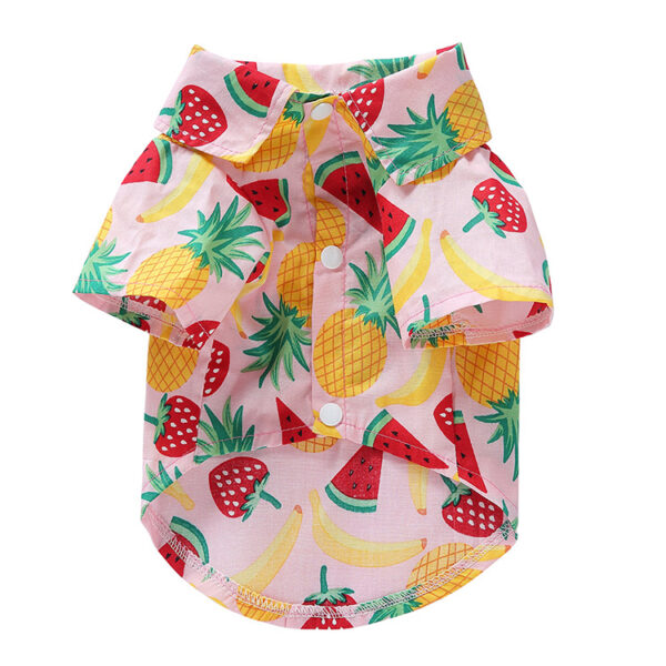 Casual Breathable Thin Pet Puppy Clothes Spring and Summer Fruit Style Twisted Button Shirt Pet Clothing - Image 5