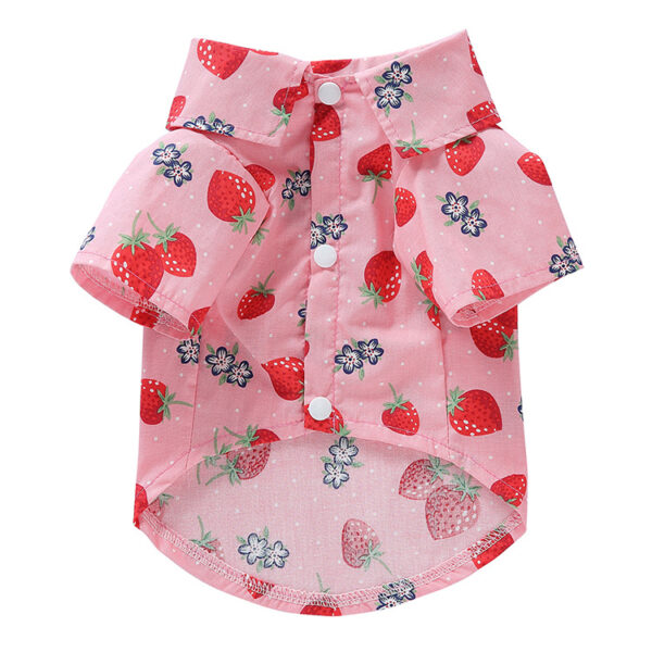Casual Breathable Thin Pet Puppy Clothes Spring and Summer Fruit Style Twisted Button Shirt Pet Clothing - Image 8