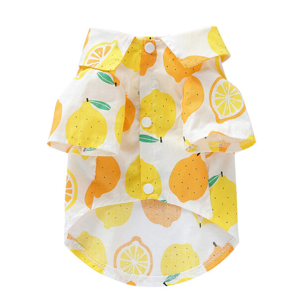 Casual Breathable Thin Pet Puppy Clothes Spring and Summer Fruit Style Twisted Button Shirt Pet Clothing - Image 9