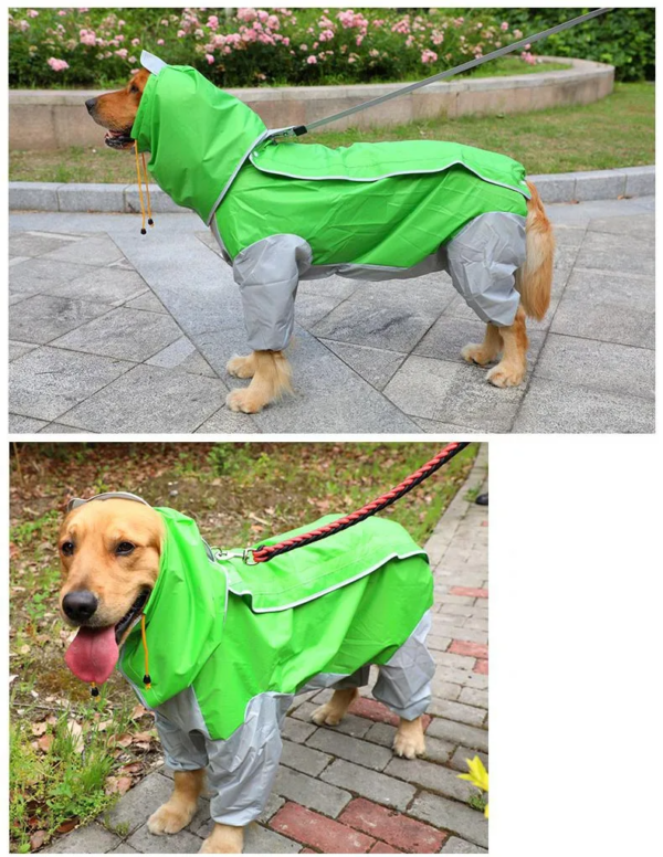 Large Dog Raincoat Reflective Waterproof Dog Clothes Outdoor Rain Coat Jacket Camo Big Dog Rain Raincape Pet Poncho - Image 2